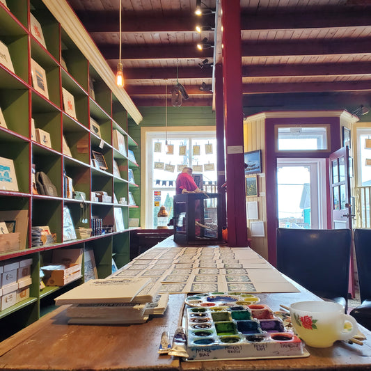 View of the inside of Norton's Cove Studio, aka Kean's General Store