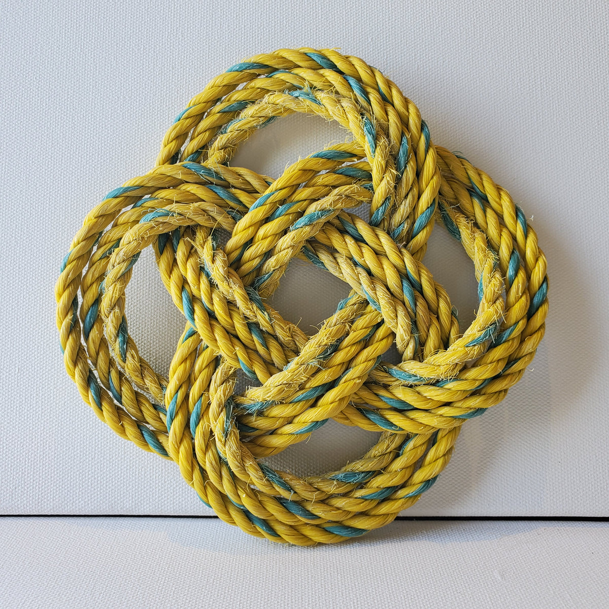 Made by Duke Kelloway using discarded ropes from the fishing industry in Newfoundland.