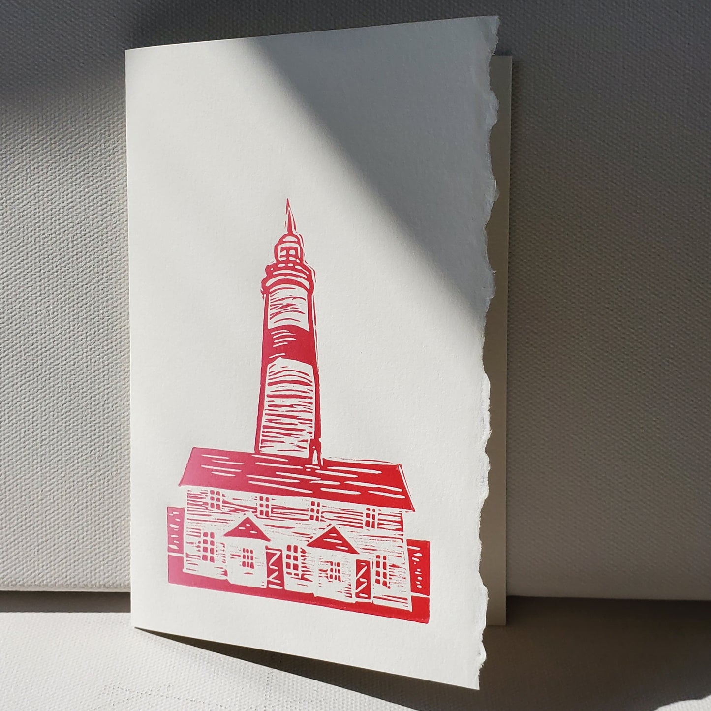 Norton's Cove Card Point Amour Lighthouse shown in red ink option