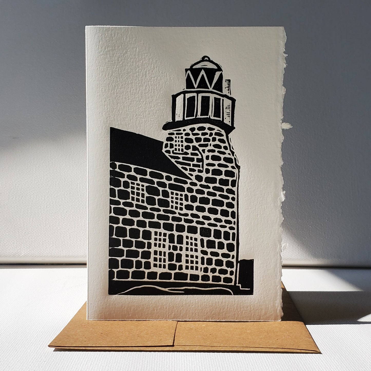 Norton's Cove Puffin Island Lighthouse (Greenspond) card shown in black ink.
