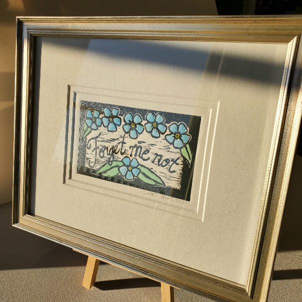 Norton's Cove Mini-Print in an 8x10" metallic wooden frame white white double mats.