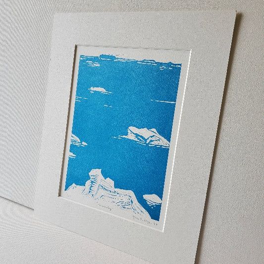 Iceberg Lino-cut prints by Tara Bryan