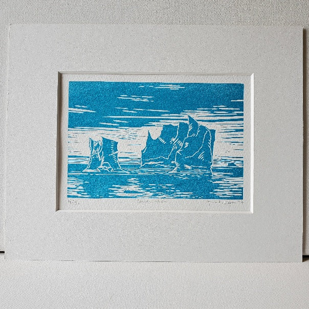 Iceberg Lino-cut prints by Tara Bryan
