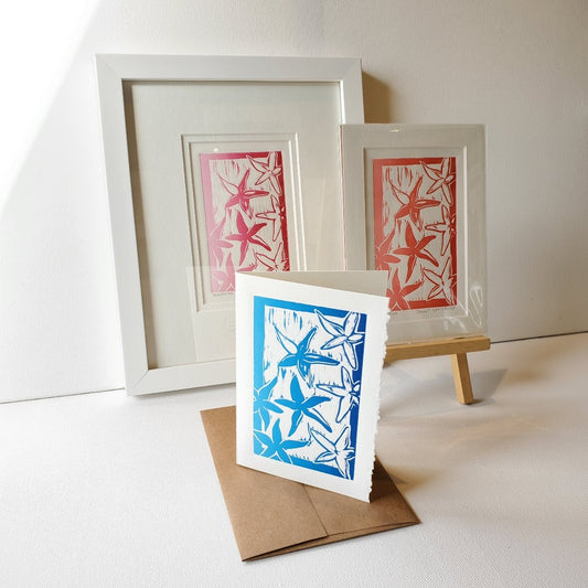 Starfish card, mini-print, and framed mini-print.  This image has been retired.