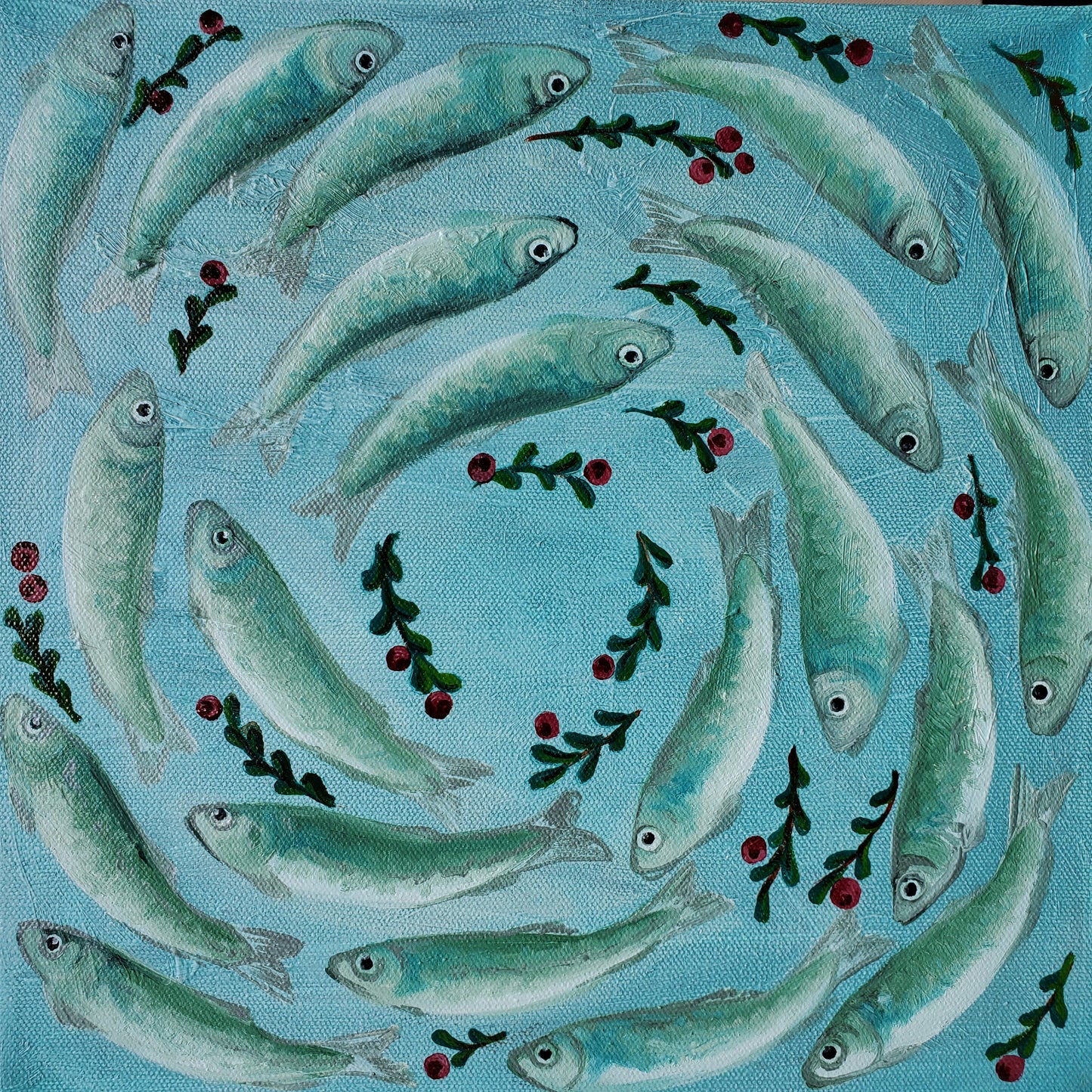 No. 87 Smudge Herring (with partridgeberries)