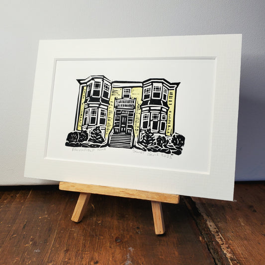 Norton's Cove Mini-Print with Watercolour in the Brookfield Home design, copyright Janet Davis 2025 Norton's Cove Studio Inc.
